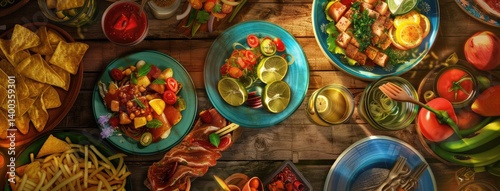 Obraz na płótnie Colorful Culinary Spread w salonie