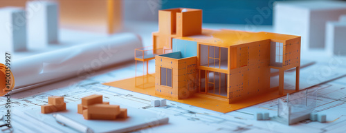 Obraz na płótnie Innovative Architectural Model w salonie
