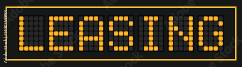 Orange color led banner in word leasing on black background