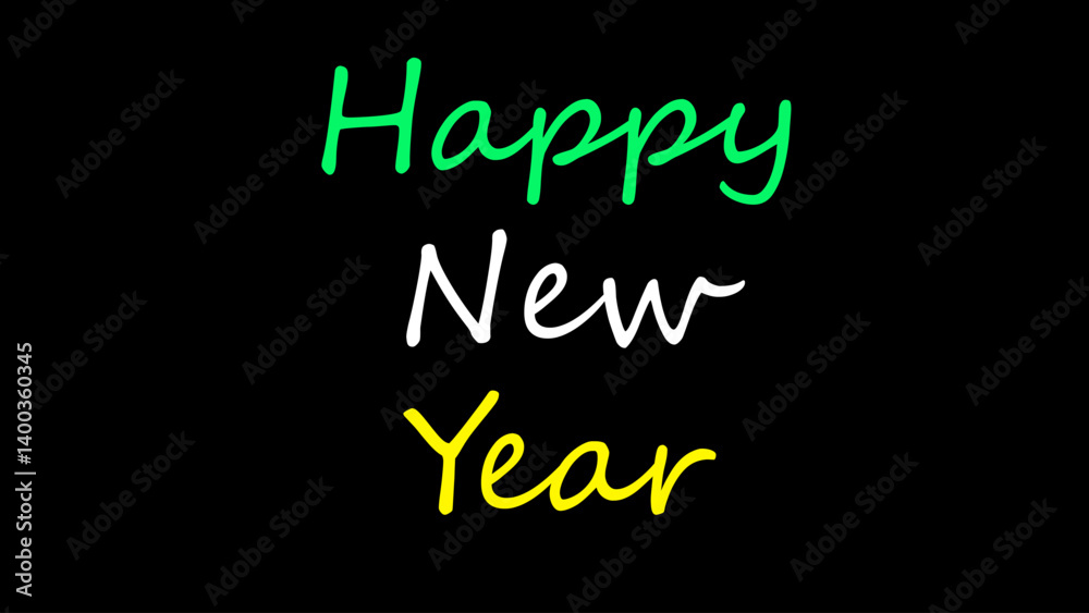 Happy new year text design for inspirational and motivational quotes, typography, modern and stylish motivational quotes typography slogan. Happy new year text design for inspirational and motivational quotes, typography, modern and stylish motivational quotes typography slogan.