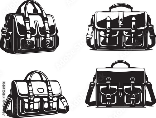 SILHOUTE OF SATCHEL BAG ON CLEAN VECTOR