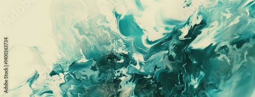 Obraz na płótnie Tranquil Teal Swirls w salonie