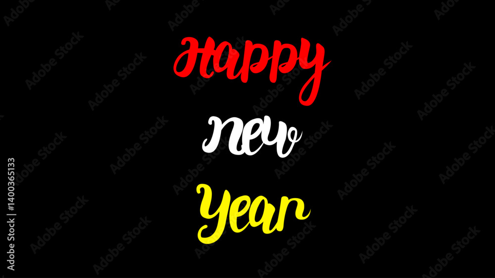 Happy new year text design for inspirational and motivational quotes, typography, modern and stylish motivational quotes typography slogan. Happy new year text design for inspirational and motivational quotes, typography, modern and stylish motivational quotes typography slogan.
