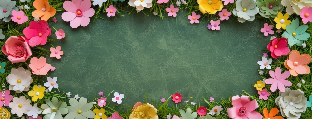 Colorful Paper Flower Frame