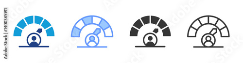 Account Performance icon set multiple style collection