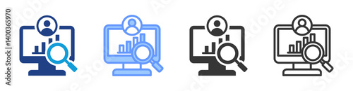 Performance Tracking icon set multiple style collection
