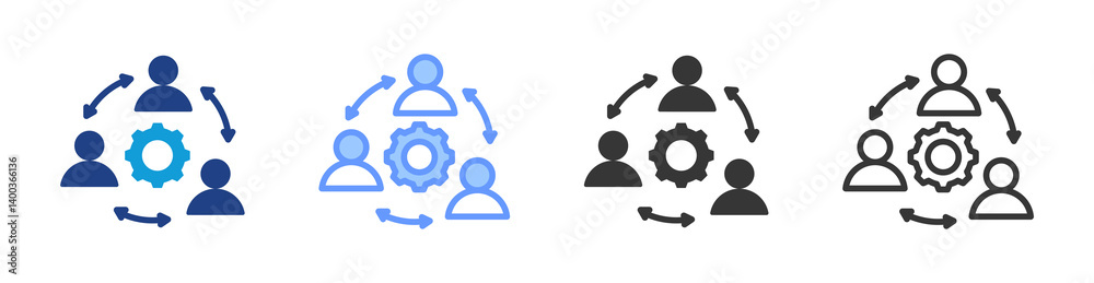 Team Collaboration icon set multiple style collection Team Collaboration icon set multiple style collection