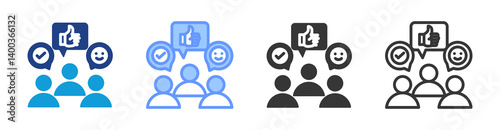 Customer Advocacy icon set multiple style collection