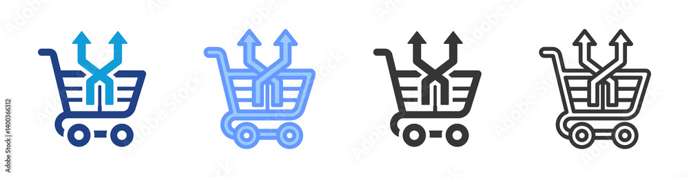 Cross Selling icon set multiple style collection Cross Selling icon set multiple style collection