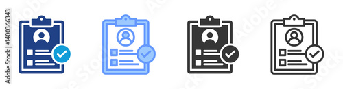 Account Verification icon set multiple style collection