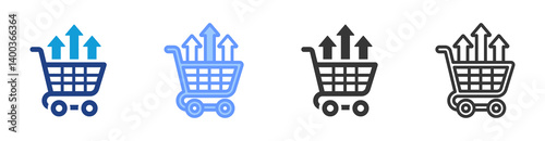 Upselling icon set multiple style collection