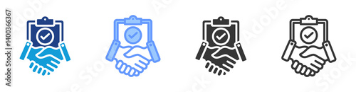 Contract Negotiation icon set multiple style collection