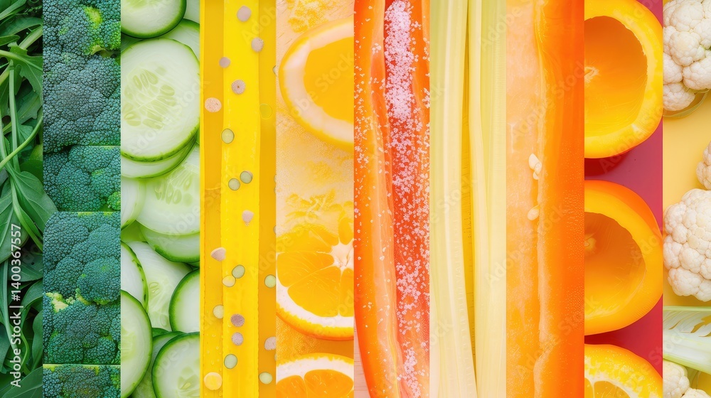 Colorful Fresh Produce Arrangement