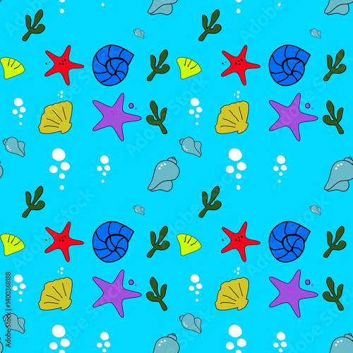 seamless pattern with fishes