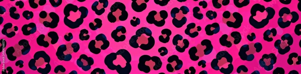 Pink and black animal print leopard pattern on seamless vector background, seamless, texture Pink and black animal print leopard pattern on seamless vector background, seamless, texture