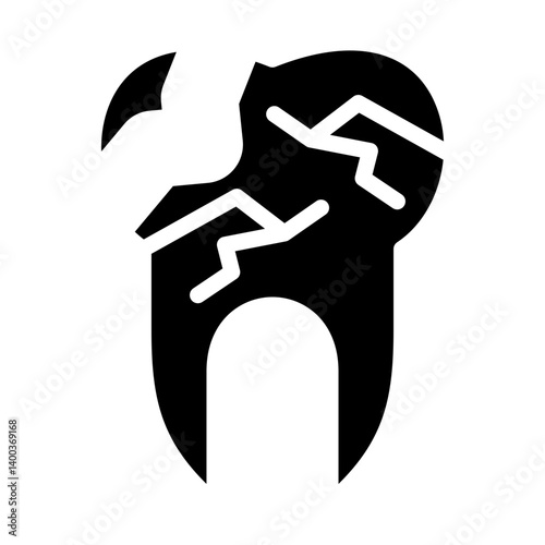 Broken Tooth Icon Style