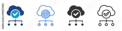 Cloud Availability icon set multiple style collection
