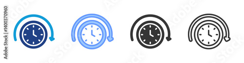 Downtime icon set multiple style collection