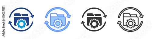 Data Recovery icon set multiple style collection