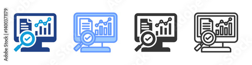 Monitoring Tool icon set multiple style collection