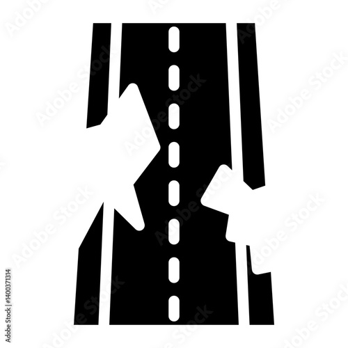 Road Crack Icon Style