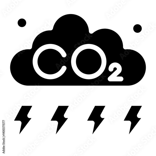 CO2 Pollution Icon Style