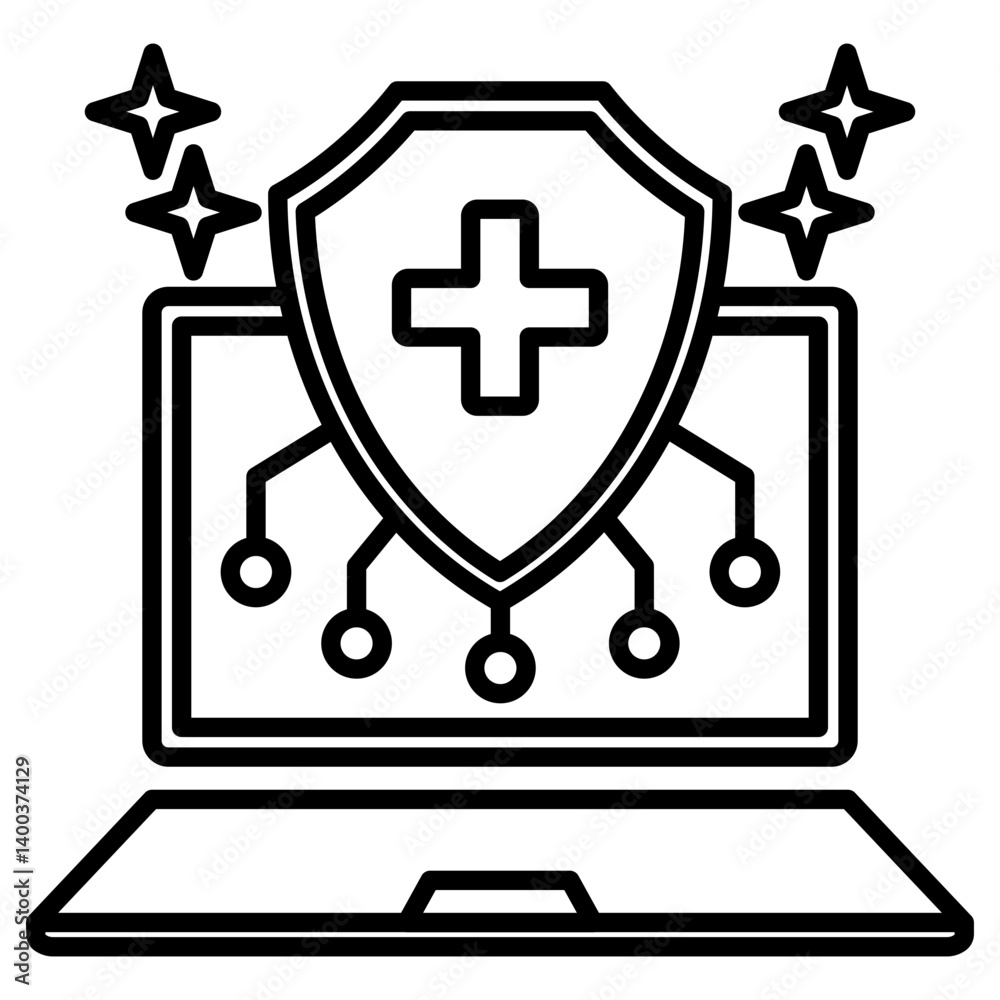 Obraz premium Cyber Hygiene Icon