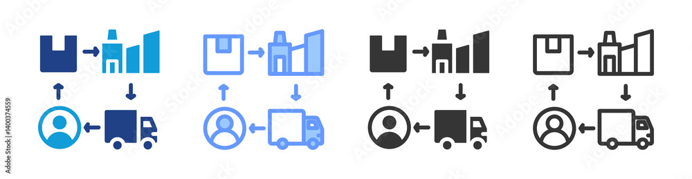 Supply Chain icon set multiple style collection Supply Chain icon set multiple style collection