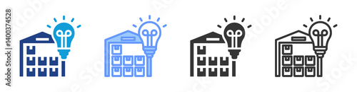 Warehousing Solution icon set multiple style collection