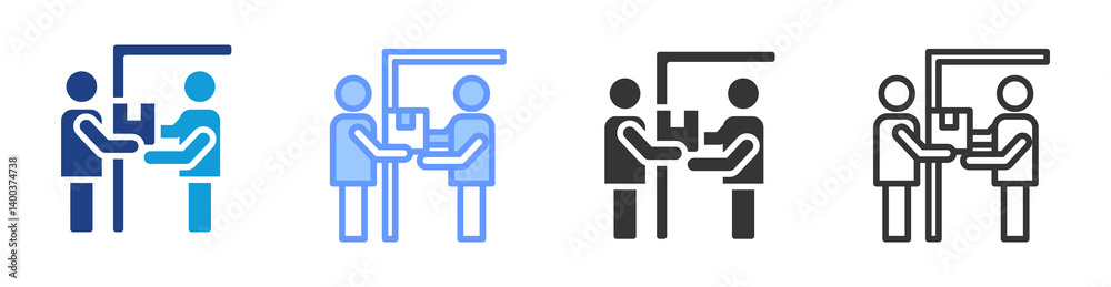 Door To Door icon set multiple style collection Door To Door icon set multiple style collection