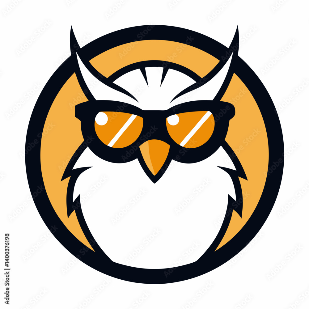 Fototapeta premium owl Mascot Logo in Circle Bold and Smart Animal Emblem for Branding and Design