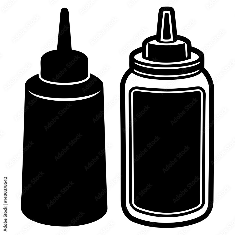 Testy sauce in bottle vector art illustration Testy sauce in bottle vector art illustration