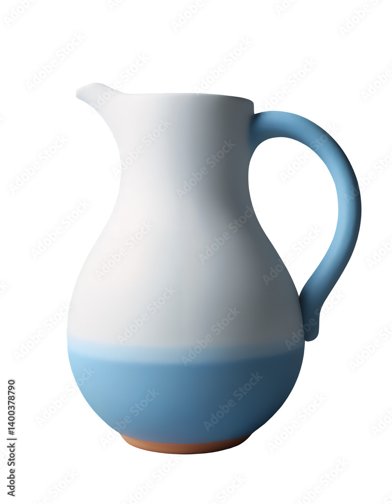 Elegant White and Blue Ceramic Pitcher on a Dark Background Elegant White and Blue Ceramic Pitcher on a Dark Background