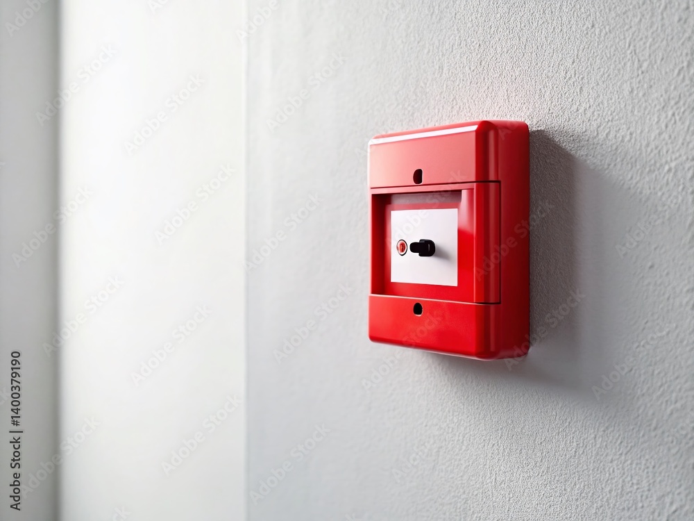 Minimalist Fire Alarm Break Glass Wall Mounted Safety Emergency Red Button