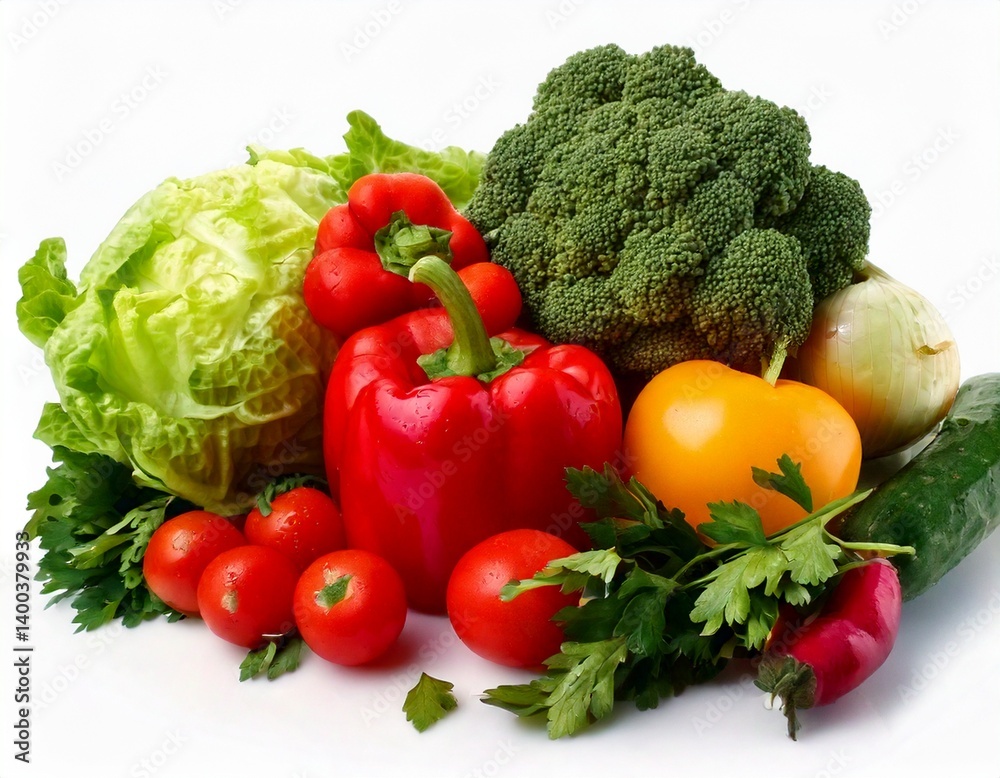 Fresh vegetable with leaves isolated on white background Fresh vegetable with leaves isolated on white background