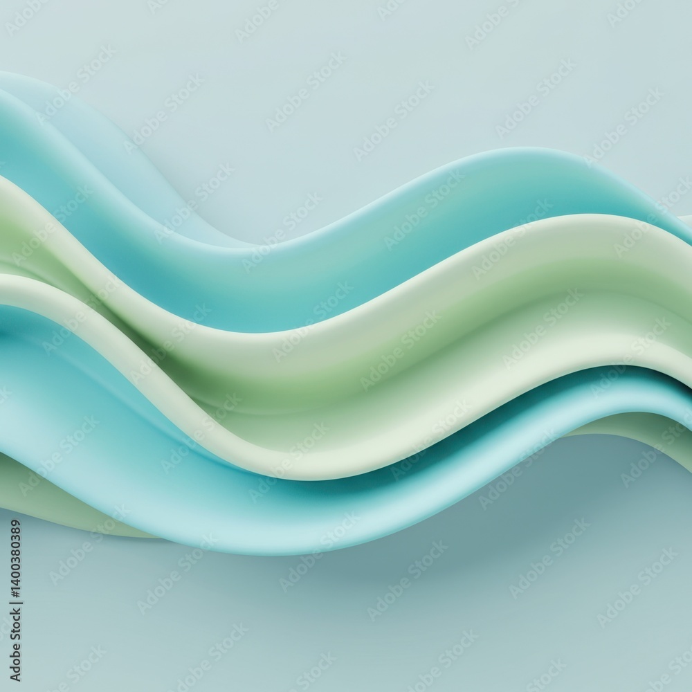 Abstract Pastel Wave Background Design: Serene Flowing Curves in Mint and Teal Hues Abstract Pastel Wave Background Design: Serene Flowing Curves in Mint and Teal Hues