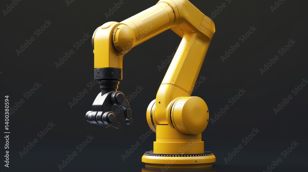 Dynamic Yellow Robotic Arm