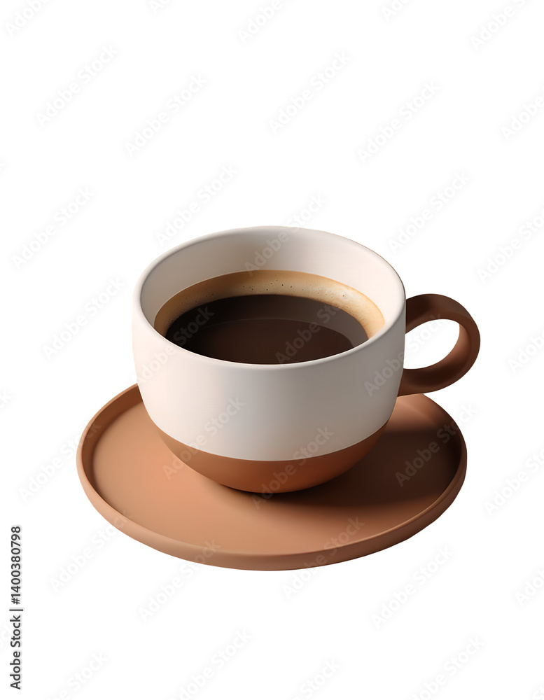 Cup of Coffee on Saucer Close Up Still Life Image