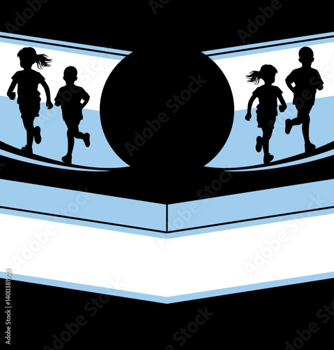 Design of blue athletic background