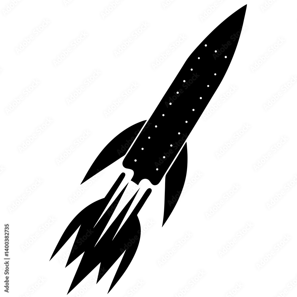 Obraz premium Rocket launch silhouette