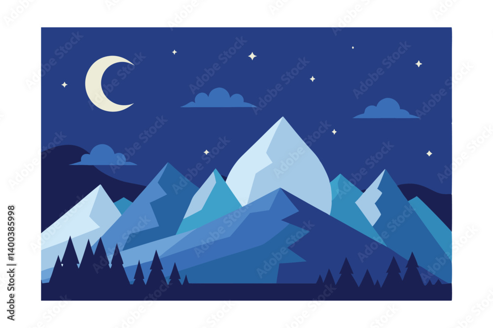 Fototapeta premium winter landscape with mountains