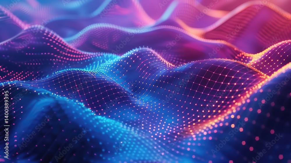 Fototapeta premium Illuminated Digital Waves