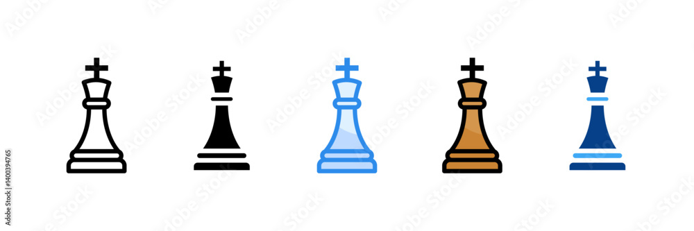 Chess Piece Icon Set Multiple Style Collection Chess Piece Icon Set Multiple Style Collection