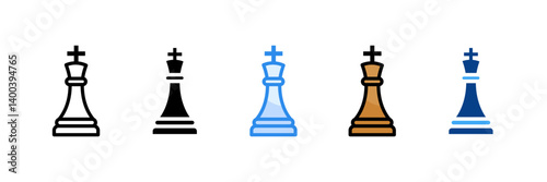 Chess Piece Icon Set Multiple Style Collection
