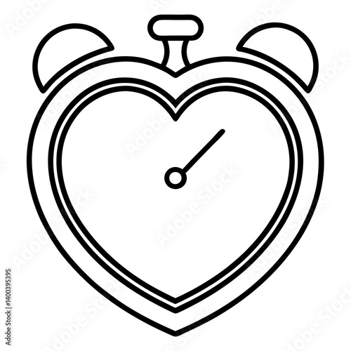 Heart-Shaped Alarm Clock Outline