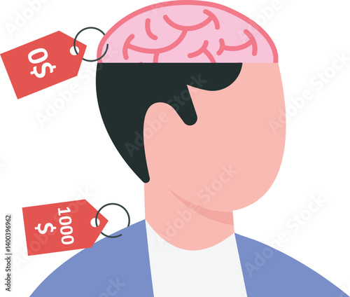 Empty head icon. illustration of stupid, foolish and empty-headed person.

