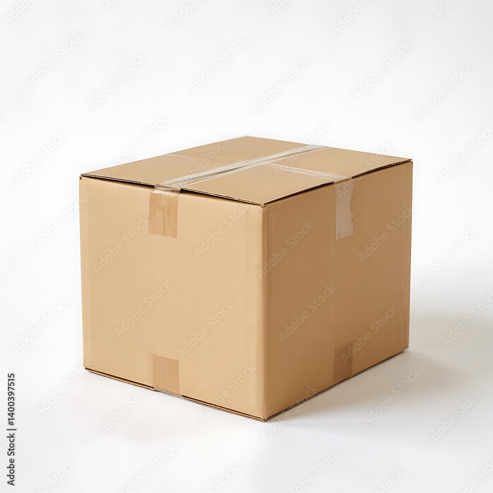 Plain cardboard box isolated on white background. Shipping container, packaging supply, storage carton, blank kraft paper box.
Plain cardboard box isolated on white background. Shipping container, packaging supply, storage carton, blank kraft paper box.