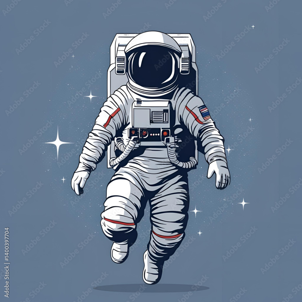 Fototapeta premium illustration vector astrounot flat design