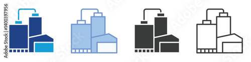 factory tank Icons Collection – Multiple Vector Styles Icons
