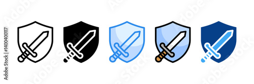 Medieval Icon Set Multiple Style Collection